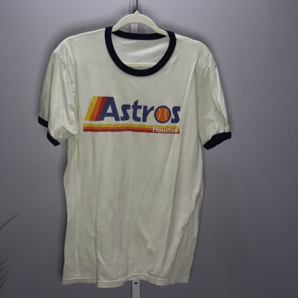 Vintage Houston Astros Ringer Tee 70s 80s Style Single Stitch - Picture 1 of 2